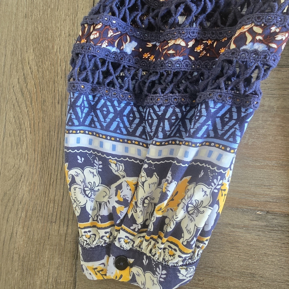 Sundance Simona Patchwork Boho Peasant Floral Min… - image 7